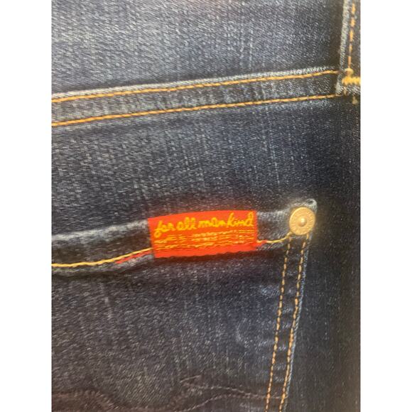 7FAMK sz 26 Seven For All Mankind Classic Dark Wash Stretch Bootcut 26X31 - Picture 8 of 10